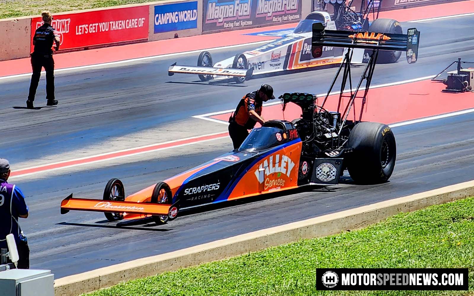 Top Fuel drag cars at the final Mile High Nationals at Bandimere Speedway 2023